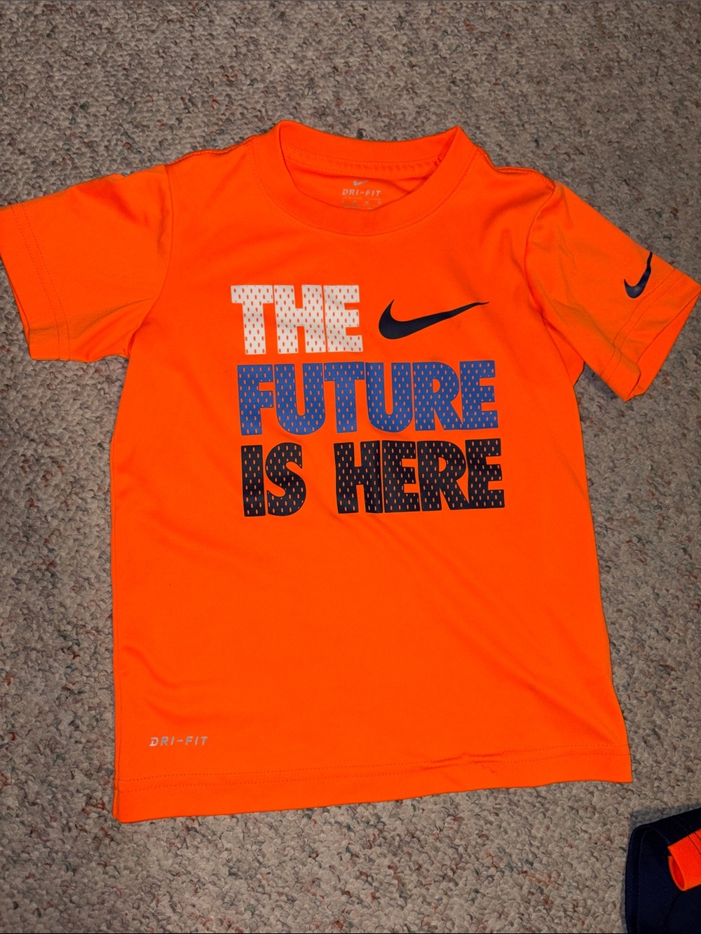 Nike Orange Short Sleeve 'The Future Is Here' Graphic Tee - Picture 5 of 9